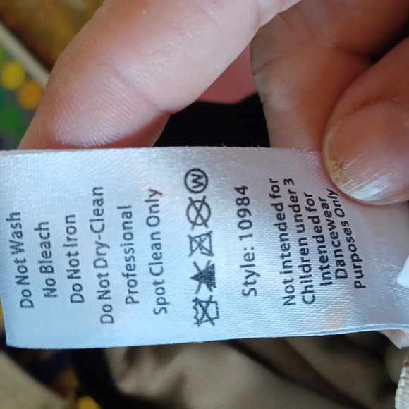 Weissman Child XLarge Lyrical Costume, velvet top, sheer open front skirt Black - Picture 8 of 8